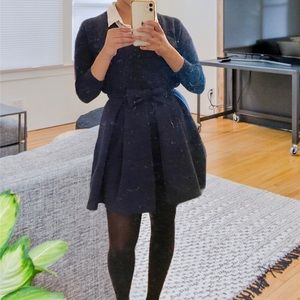 Navy Sailor skirt w Bow and pleats